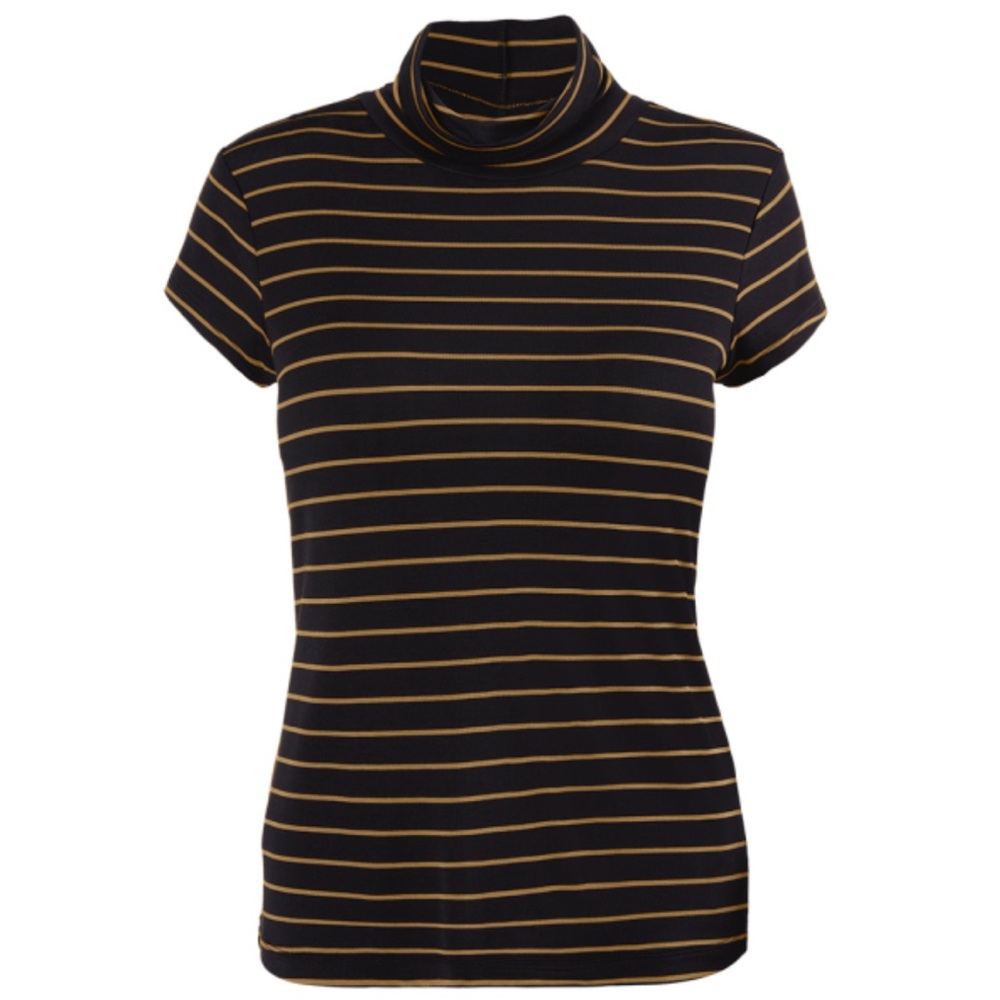 CABI Striped Black and Gold Women's Top